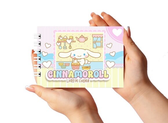 Caderno para Colorir 11x16cm Capa Dura Cinnamoroll