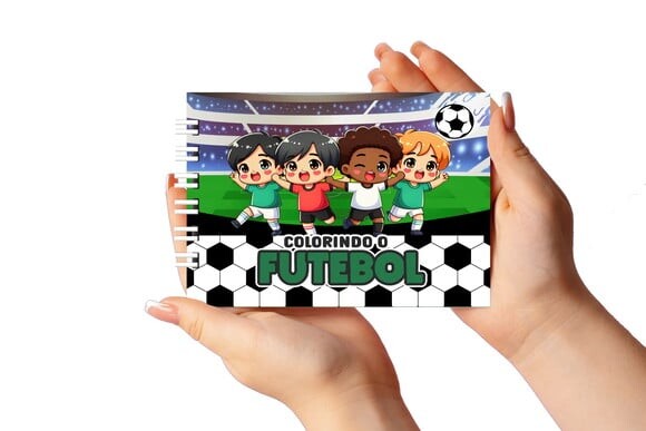Caderno para Colorir 11x16cm Capa Dura Futebol
