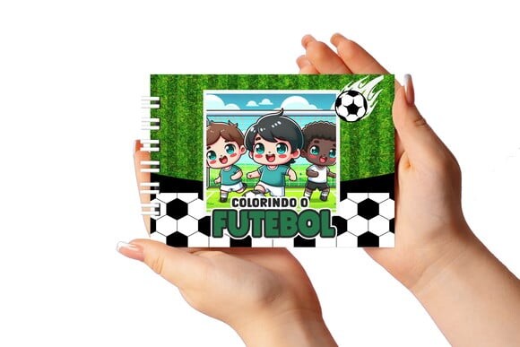 Caderno para Colorir 11x16cm Capa Dura Futebol