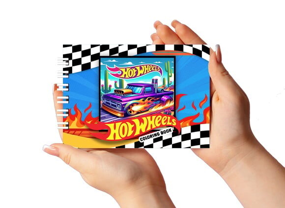 Caderno para Colorir 11x16cm Capa Dura Hot Wheels