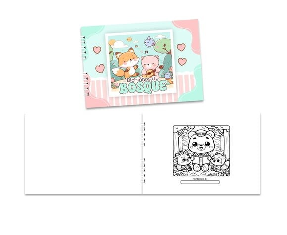 Caderno para Colorir 15x21cm Capa Mole Bosque