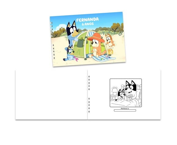 Caderno para Colorir 15x21cm Capa Mole Bluey