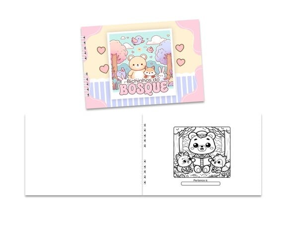 Caderno para Colorir 15x21cm Capa Mole Bosque