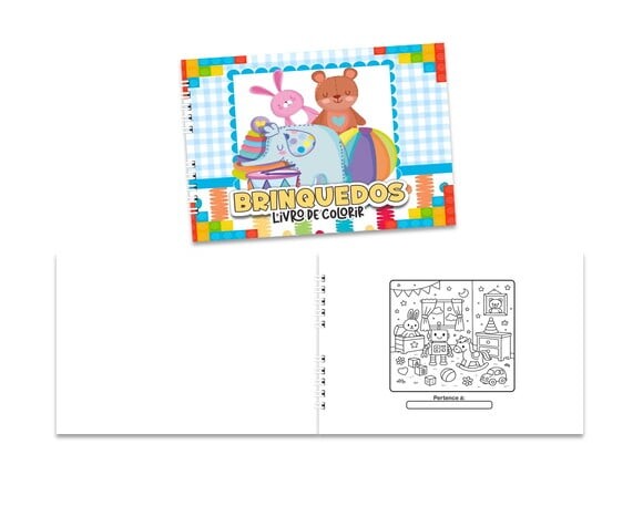 Caderno para Colorir 15x21cm Capa Mole Brinquedos