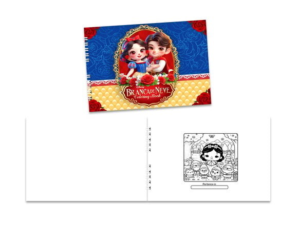 Caderno para Colorir 15x21cm Capa Mole Branca de Neve