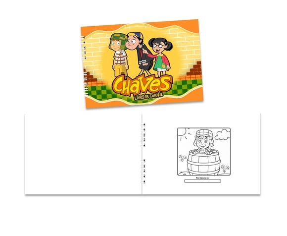 Caderno para Colorir 15x21cm Capa Mole Chaves