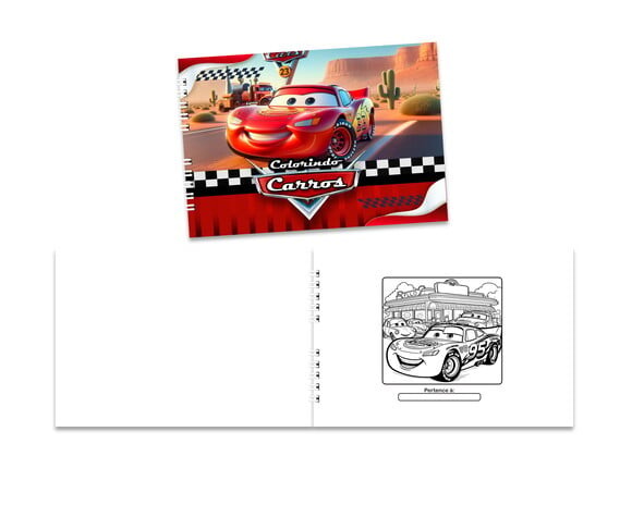 Caderno para Colorir 15x21cm Capa Mole Carros