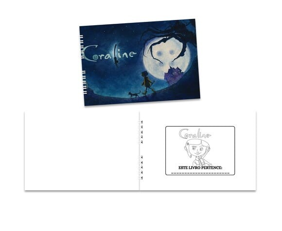 Caderno para Colorir 15x21cm Capa Mole Coraline