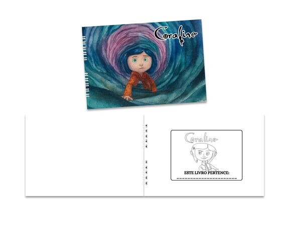 Caderno para Colorir 15x21cm Capa Mole Coraline