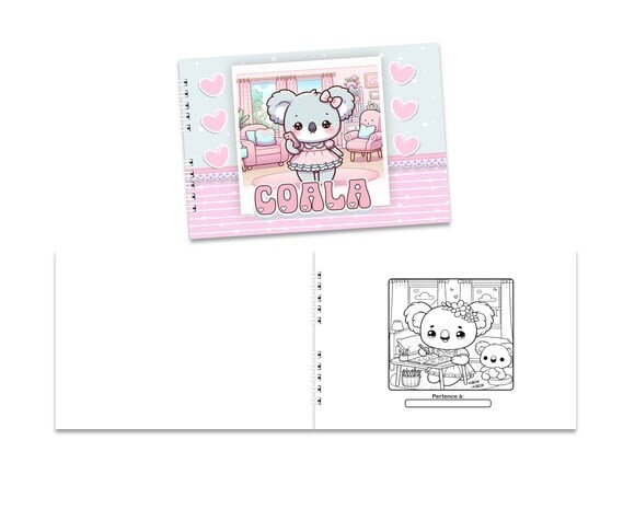Caderno para Colorir 15x21cm Capa Mole Coala