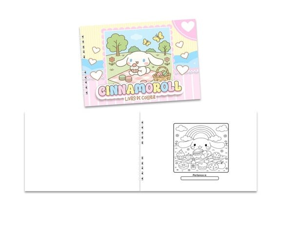 Caderno para Colorir 15x21cm Capa Mole Cinnamoroll