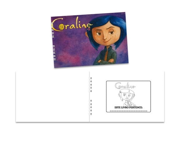Caderno para Colorir 15x21cm Capa Mole Coraline