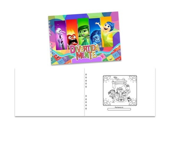 Caderno para Colorir 15x21cm Capa Mole Divertida Mente