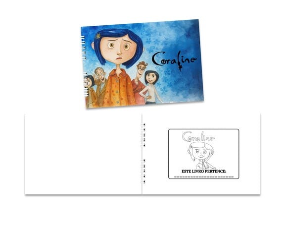 Caderno para Colorir 15x21cm Capa Mole Coraline