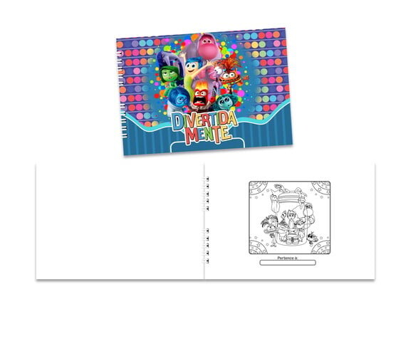 Caderno para Colorir 15x21cm Capa Mole Divertida Mente