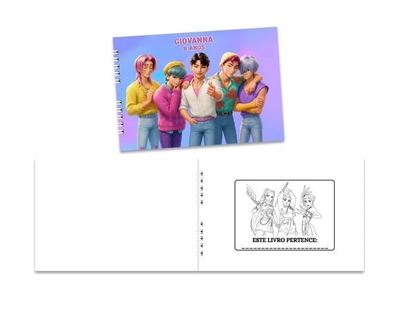 Caderno para Colorir 15x21cm Capa Mole Guerreiras do K-pop