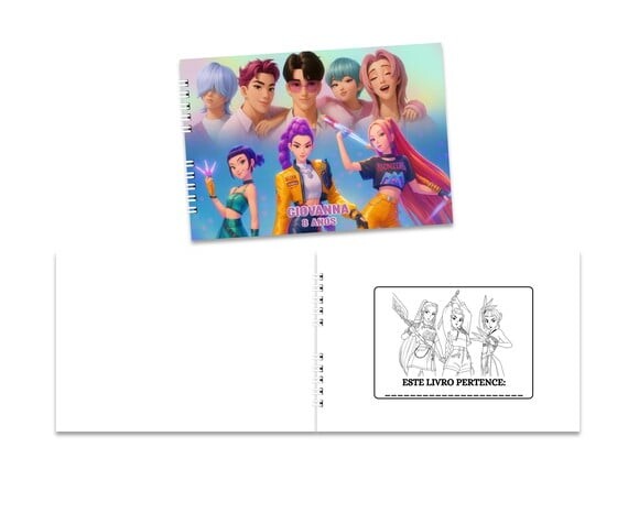 Caderno para Colorir 15x21cm Capa Mole Guerreiras do K-pop