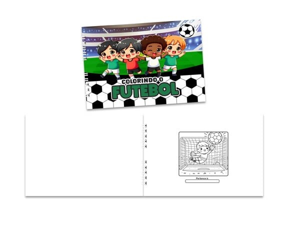 Caderno para Colorir 15x21cm Capa Mole Futebol