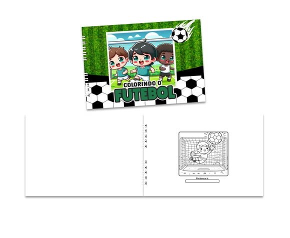 Caderno para Colorir 15x21cm Capa Mole Futebol
