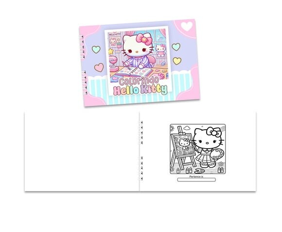 Caderno para Colorir 15x21cm Capa Mole Hello Kitty