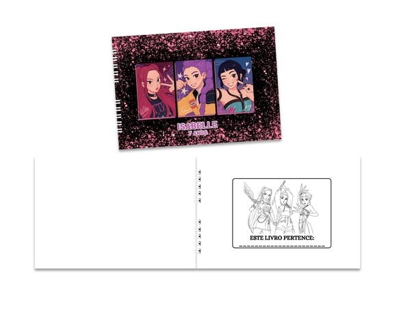 Caderno para Colorir 15x21cm Capa Mole Guerreiras do K-pop