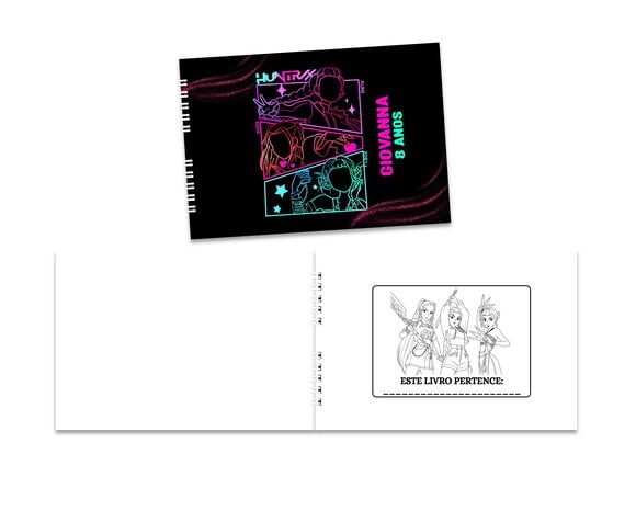 Caderno para Colorir 15x21cm Capa Mole Guerreiras do K-pop