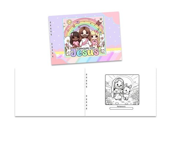 Caderno para Colorir 15x21cm Capa Mole Jesus