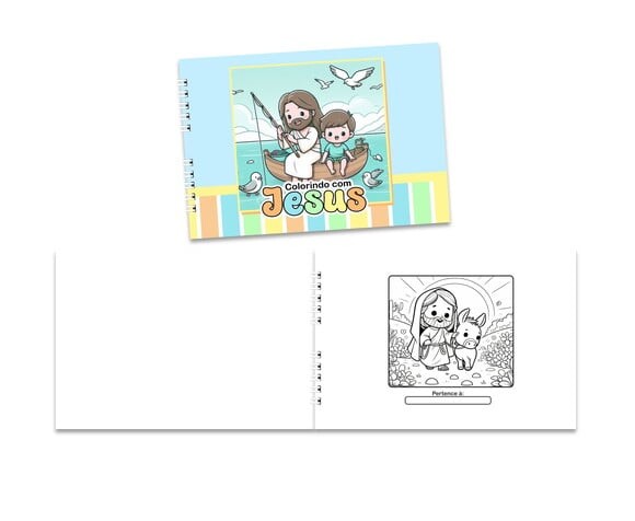 Caderno para Colorir 15x21cm Capa Mole Jesus