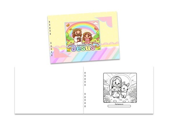 Caderno para Colorir 15x21cm Capa Mole Jesus
