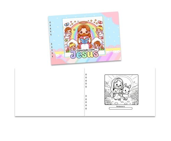 Caderno para Colorir 15x21cm Capa Mole Jesus
