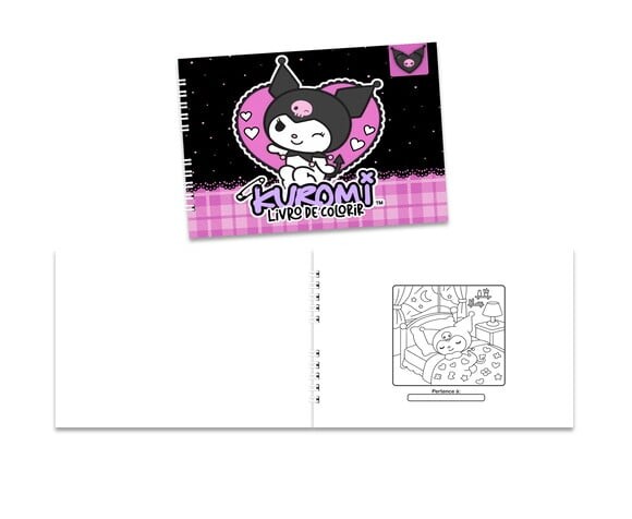 Caderno para Colorir 15x21cm Capa Mole Kuromi
