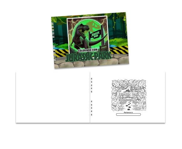 Caderno para Colorir 15x21cm Capa Mole Jurassic Park
