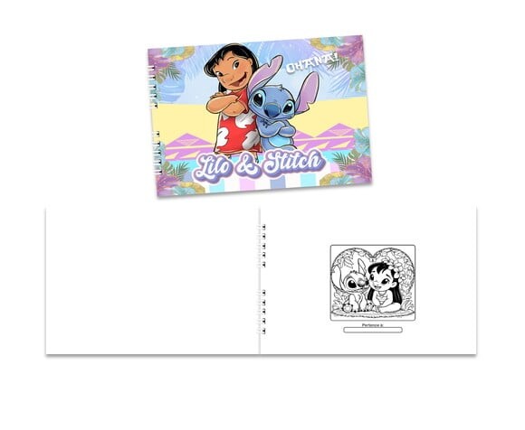 Caderno para Colorir 15x21cm Capa Mole Lilo e Stitch