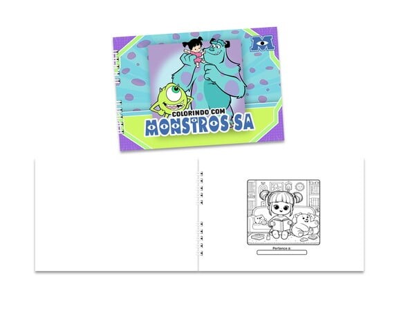 Caderno para Colorir 15x21cm Capa Mole Monstros Sa