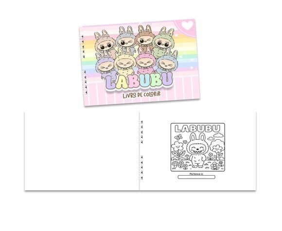 Caderno para Colorir 15x21cm Capa Mole Labubu
