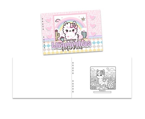 Caderno para Colorir 15x21cm Capa Mole Lhama