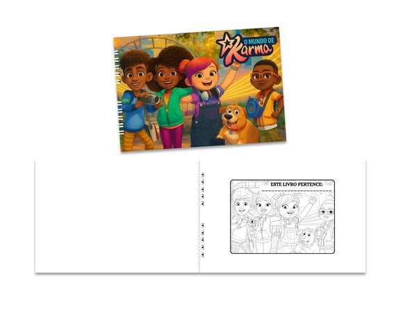 Caderno para Colorir 15x21cm Capa Mole o Mundo de Karma