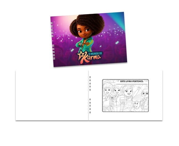 Caderno para Colorir 15x21cm Capa Mole o Mundo de Karma