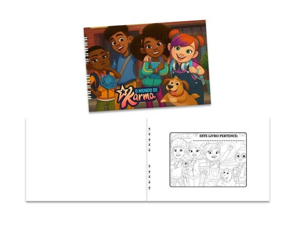 Caderno para Colorir 15x21cm Capa Mole o Mundo de Karma