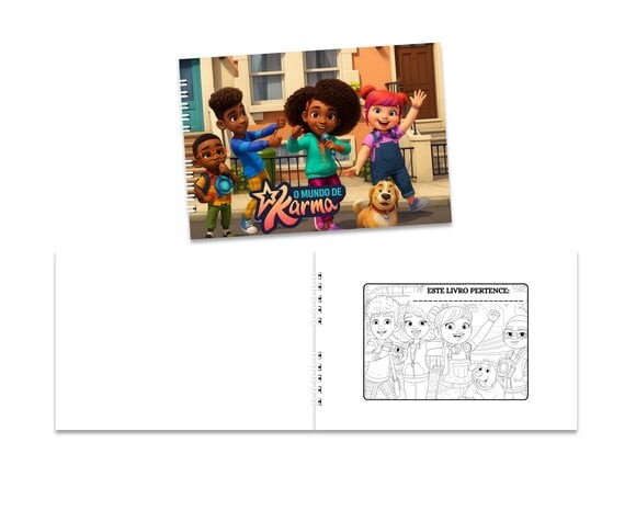 Caderno para Colorir 15x21cm Capa Mole o Mundo de Karma