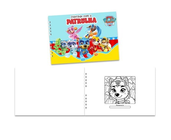 Caderno para Colorir 15x21cm Capa Mole Patrulha Canina