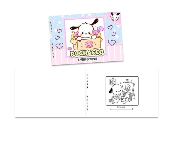 Caderno para Colorir 15x21cm Capa Mole Pochacco