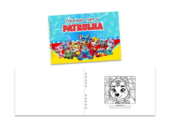Caderno para Colorir 15x21cm Capa Mole Patrulha Canina