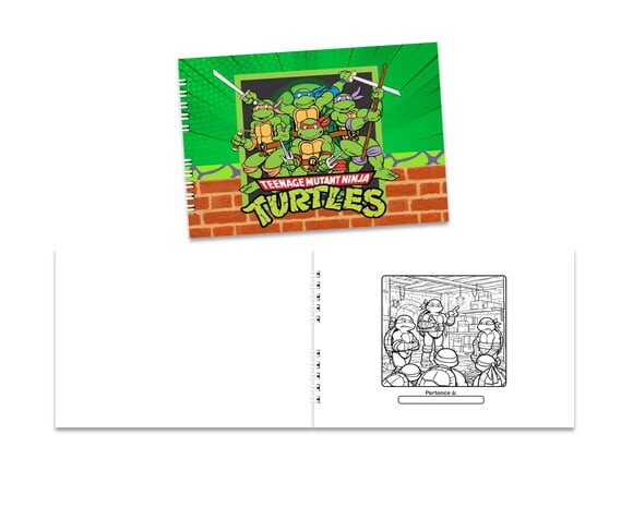Caderno para Colorir 15x21cm Capa Mole Tartarugas Ninja