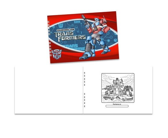 Caderno para Colorir 15x21cm Capa Mole Transformers