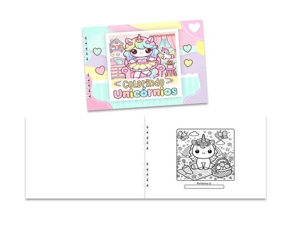 Caderno para Colorir 15x21cm Capa Mole Unicórnio