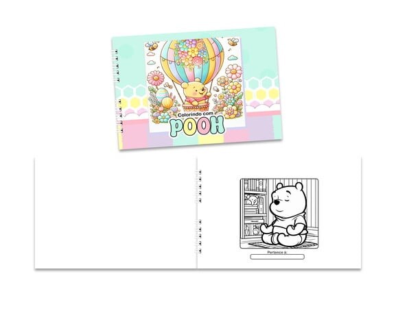 Caderno para Colorir 15x21cm Capa Mole Ursinho Pooh