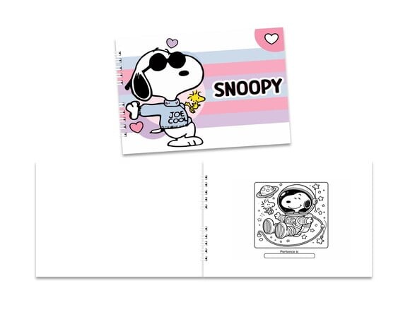 Caderno para Colorir 15x21cm Snoopy Capa Mole e Folhas 75g