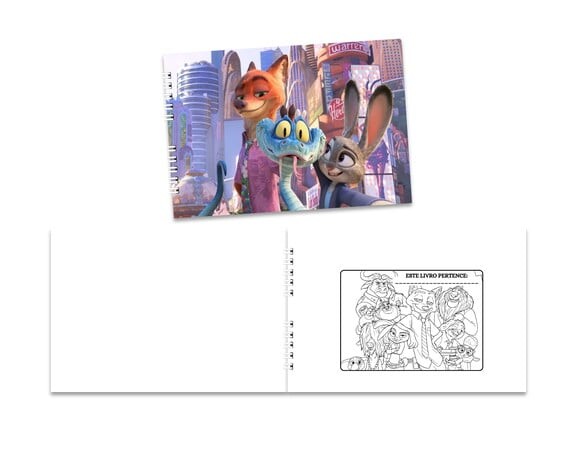 Caderno para Colorir 15x21cm Capa Mole Zootopia 2
