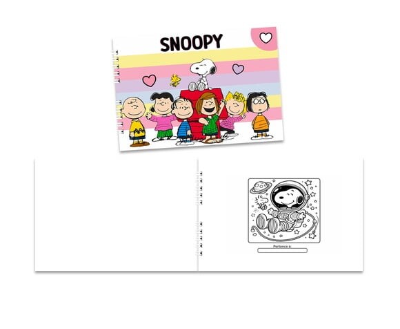 Caderno para Colorir 15x21cm Snoopy Capa Mole e Folhas 75g